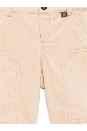 Pantalone in cotone beige FENDI KIDS | BMF233AS5BF1P2P